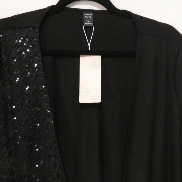 EMERY ROSE | 2XL | Black Sequin Embellished Cardigan | NWT - Picture 4 of 15